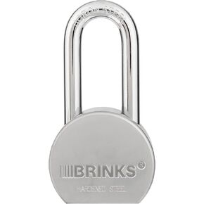 BRINKS - 63.5mm Commercial Solid Steel Keyed Padlock - Solid Steel Body with Boron Steel Shackle