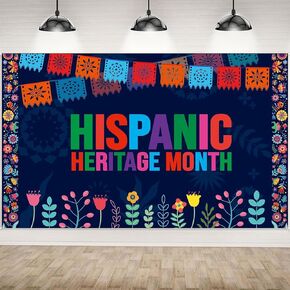 Hispanic Heritage Month Decorations Banner Backdrop, Latin American Backdrop,Spanish Classroom Decorations 71"x43" Photo Backdrop for Home and Party,Bulletin Board Decorations