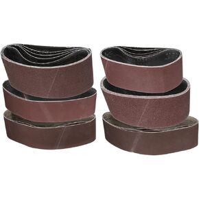 HARFINGTON 24pcs 4 x 36" Sanding Belts 4pcs Each of 120/240/400/600/800/1000 Grit Aluminium Oxide Flush Joint Belt Sander Paper for Metal Woodworking Automotive Repair
