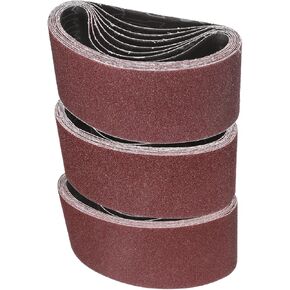 HARFINGTON 24pcs 4 x 21" Sanding Belts 8pcs Each of 40/60/80 Grit Aluminium Oxide Flush Joint Belt Sander Paper for Metal Woodworking Automotive Repair