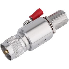 UHF Coaxial Lightning Arrestor PL-259 Lightning Surge Protector PL259 Socket (UHF Female) to SO239 Socket (UHF Female) Bulkhead for CB Radio, HAM Radio Gear, 2-Way Base Stations