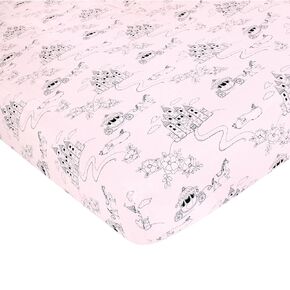 Hudson Baby Unisex Baby Cotton Fitted Crib Sheet, Fairytale Princess, One Size