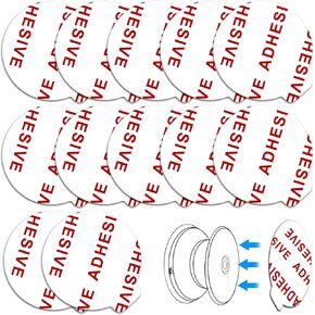 12 Pack Very High Bond Sticky Adhesive [Easy to Peel Off] Replacement Compatible with Socket Mount Base Sticker Pads for Collapsible Grip & Stand (White)