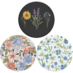 3 Pack Universal Cell Phone Stand Compatible with Socket for Grip & Holder Rotation -Sunflower Small Blue Flower Sunflower Flash Rose Gold