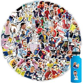 104pcs Soccer Star Stickers,Sports Stickers for Water Bottles,Sports Vinyl Stickers Waterproof Decals for Laptop，Computer，Phone Case，Car，Guitar，Bumper，Skateboard，Gifts for Adults Teens