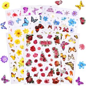 287Pcs Flower Butterfly Stickers for Laptop Stickers, Water Bottle Stickers, Scrapbook Stickers, Cute Stickers for Adults and Kids, Bullet Junk Journal Stickers