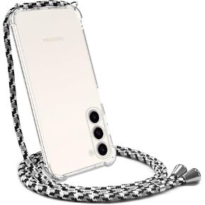 YESPURE for Samsung Galaxy S23 Clear Case Strap Lanyard Portable Cover for Women Soft TPU Bumper Shockproof Protective Phone Case Crossbody String for Galaxy S23 - Black Gold