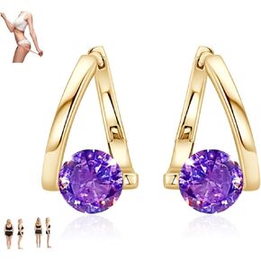 Lymphatic Drainage Earrings for Women Lymph Detox Earrings Sparkly Zircon Dangle Earrings Gold Hoop Earrings Teardrop Earrings for Girls
