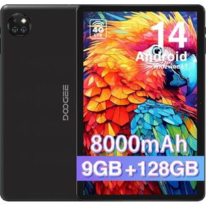 DOOGEE Android Tablet T10W,Octa-Core Android 14 Tablet,8000mAh Battery,128GB/1TB TF,10 inch Tablet,Dual Camera,2.4G/5G WiFi,TÜV SÜD Blue Light,High-Res Speaker,Face Unlock/OTG/GPS