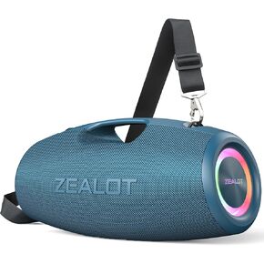 ZEALOT Bluetooth Speaker,120W Portable Speaker Loud with Booming Bass,IP67 Waterproof Speaker with LED Light, PowerBank,Bluetooth 5.2,Outdoor Speaker,Large Bluetooth Speaker for Camping,Beach,Gifts