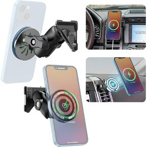 For Magsafe Car Mount Charger for Ford F-150 2015-2020,Expedition 2018-2021, Super Duty 2017-2021,15W Fast Charging Wireless Car Charger Ultra-Magnetic Phone Holder Fit iPhone 15 14 13 12 Pro Max Plus