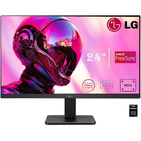 LG 24" FHD - Gaming Office Monitor - IPS 3-Side Borderless -100Hz - AMD FreeSync - 99% sRGB - 100 x 100 mm VESA Mountable - Adjustable Tilt Flicker Free - Anti-Glare - HDMI/VGA - Black
