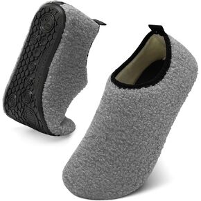 QFH Womens Slippers Mens Slippers Cozy House Slippers Portable Travel Shoes with Flexible Rubber Sole Soft Velvet Lining Indoor Slipper