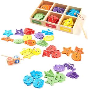 JOCY Montessori Toy for Toddlers，Wooden Magnetic Fishing Game to Develop Fine Motor Skills. Color & Shape Sorter for Ages 3+, Ideal Educational Gift for Preschoolers