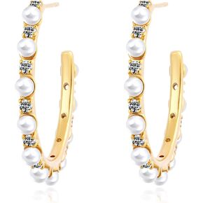 Rosedate Star Hoop Earrings for Girls Women Hypoallergenic Stars Post Earrings for Girls Teens Zircon Earrings Jewelry Gifts for Women