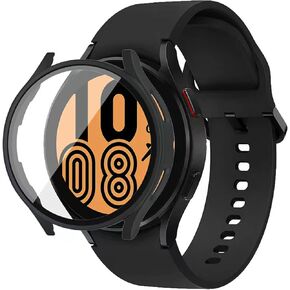 FanTEK Compatible for Samsung Galaxy Watch 5/4 44mm Watch Case for Women Men, Scratch Resistant Shock Absorbing Case, Black