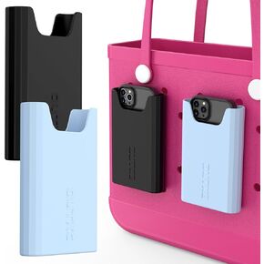 OUTXE 2 Pack Bogg Bag Phone Holder Compatible with All Bogg Bags, Silicone Cell Phone Holder Accessories for Bogg Bag, Black and White Phone Case Holder Insert for Simply Southern Bogg Bag