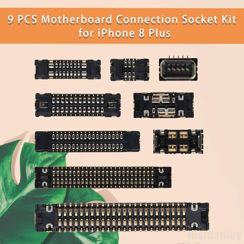 9 PCS for iPhone 8 Plus Motherboard Connection Socket A Set Replacement Involve Front Rear Camera Battery Receptacle Wireless Charging Port Slot Connectior for iPhone 8Plus in Saudi Arabia