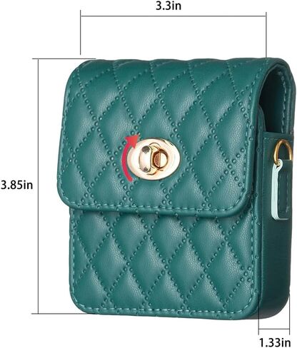 Asuwish Compatible with Samsung Galaxy Z Flip 5/Z Flip 4/Z Flip 3 Phone Pouch and Crossbody Lanyard Metal Buckle Case for Motorola Moto Razr Plus Razr+ 2023/Razr 2023/Razr 5G 2020 Women Girl Men Green in Saudi Arabia