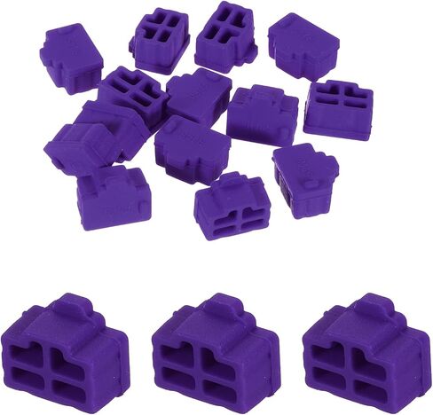 MECCANIXITY RJ45 Port Duct Covers Caps Port Anti Dust Cap Cover سيليكون المقابس حامي لنهاية RJ45 أنثى، حزمة من 25 الأرجواني in Saudi Arabia