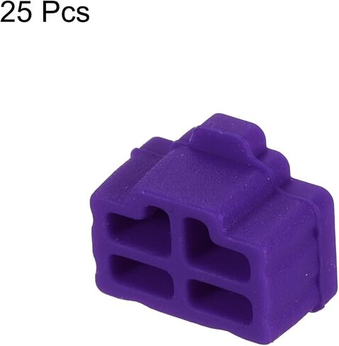 MECCANIXITY RJ45 Port Duct Covers Caps Port Anti Dust Cap Cover سيليكون المقابس حامي لنهاية RJ45 أنثى، حزمة من 25 الأرجواني in Saudi Arabia
