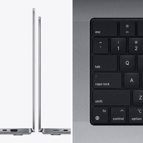 2021 Apple MacBook Pro مع شريحة Apple M1 Pro (14 بوصة، وذاكرة وصول عشوائي 32 جيجابايت، وتخزين SSD سعة 512 جيجابايت) رمادي غامق (متجدد) in Saudi Arabia