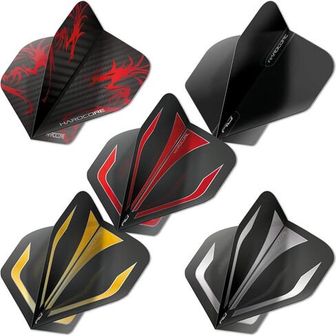 Red Dragon Hardcore Selection Pack Dark Wings Extra Thick Standard Dart Flights - 4 Sets Per Pack (12 Dart Flights in Total) in Saudi Arabia