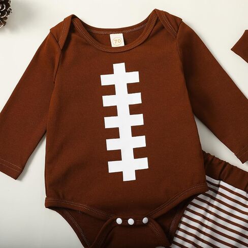 Newborn Baby Boy Fall Winter Clothing 3Pcs Long Sleeve Romper Tops with Pants Infant Coming Home Clothes Outfit in Saudi Arabia