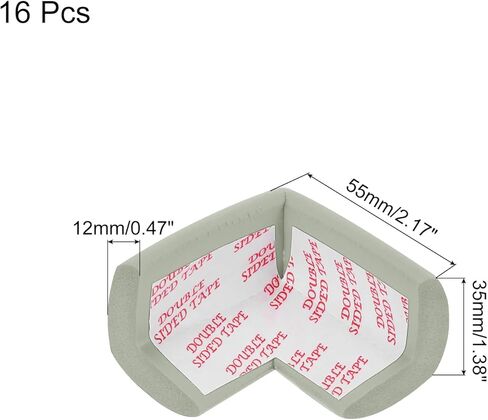 MECCANIXITY 16 Pack Soft Corner Protector, Rubber Foam Furniture Proofing Corner Guards Edge for Fireplace Table Stair, Yellow in Kuwait
