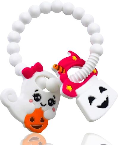 My First Halloween Baby Teething Toy and Llama Silicone Baby Teether Set- Spooky Teethers, Pumpkin Rattle, Ghost Teether(2 Pieces) in Saudi Arabia