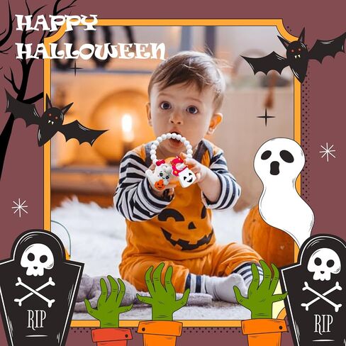 My First Halloween Baby Teething Toy and Llama Silicone Baby Teether Set- Spooky Teethers, Pumpkin Rattle, Ghost Teether(2 Pieces) in Saudi Arabia