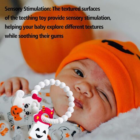 My First Halloween Baby Teething Toy and Llama Silicone Baby Teether Set- Spooky Teethers, Pumpkin Rattle, Ghost Teether(2 Pieces) in Saudi Arabia