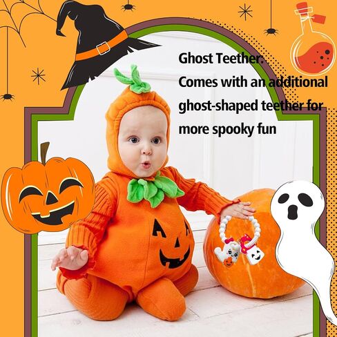 My First Halloween Baby Teething Toy and Llama Silicone Baby Teether Set- Spooky Teethers, Pumpkin Rattle, Ghost Teether(2 Pieces) in Saudi Arabia