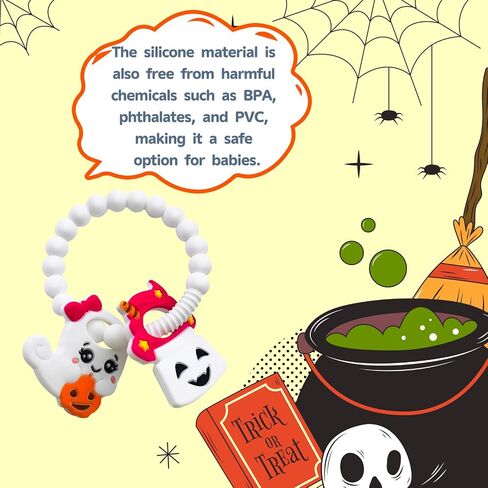 My First Halloween Baby Teething Toy and Llama Silicone Baby Teether Set- Spooky Teethers, Pumpkin Rattle, Ghost Teether(2 Pieces) in Saudi Arabia