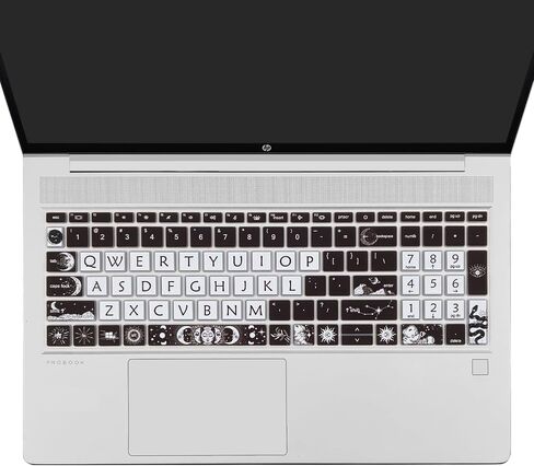 Cute Keyboard Cover for 15.6 inches HP ProBook 450 G8 G9 G10 / ProBook 455 G8 G9 G10 /ProBook 650 G8/HP Zbook Power G8 G9, Silicone Keyboard Skin, US Layout, Sun and Moon in Saudi Arabia