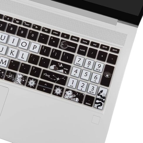 Cute Keyboard Cover for 15.6 inches HP ProBook 450 G8 G9 G10 / ProBook 455 G8 G9 G10 /ProBook 650 G8/HP Zbook Power G8 G9, Silicone Keyboard Skin, US Layout, Sun and Moon in Saudi Arabia