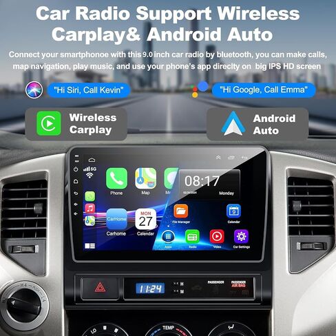 راديو السيارة لسيارة Toyota Tacoma 2005-2015، Android 12 WiFi 5G Tacoma Stereo مع وحدة رأس 9 بوصة/شاشة تعمل باللمس/Carplay لاسلكي + Android Auto/GPS Navigation/Bluetooth 5.2/1080P كاميرا خلفية/AirPlay/SWC/راديو FM in Saudi Arabia