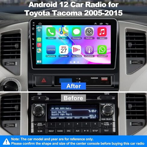 راديو السيارة لسيارة Toyota Tacoma 2005-2015، Android 12 WiFi 5G Tacoma Stereo مع وحدة رأس 9 بوصة/شاشة تعمل باللمس/Carplay لاسلكي + Android Auto/GPS Navigation/Bluetooth 5.2/1080P كاميرا خلفية/AirPlay/SWC/راديو FM in Saudi Arabia