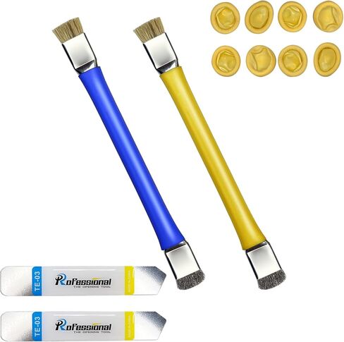 4 قطع فرشاة تنظيف اللوحة الأم للهاتف IC + عصا نقب، رأس مزدوج مضاد للكهرباء الساكنة، فرشاة صلبة آمنة ESD، فرشاة تنظيف اللوحة الأم لتنظيف الكمبيوتر، والهاتف المحمول، والساعة وما إلى ذلك (أزرق/أصفر) in Kuwait
