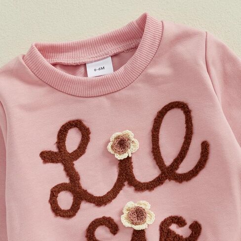 Toddler Infant Baby Girl Fall Winter Clothes Big Sister Little Sister Matching Outfits Sweatshirt Pants Set in Saudi Arabia