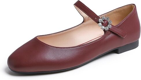 حذاء FEVERSOLE النسائي Mary Jane Fashion بمقدمة مربعة وإبزيم سهل الارتداء in Kuwait