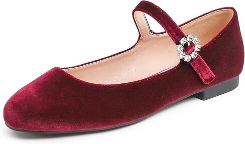 حذاء FEVERSOLE النسائي Mary Jane Fashion بمقدمة مربعة وإبزيم سهل الارتداء in Kuwait