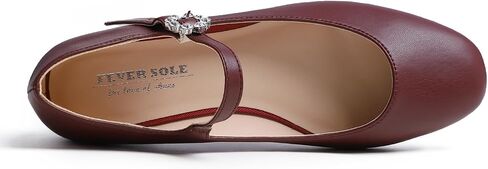 حذاء FEVERSOLE النسائي Mary Jane Fashion بمقدمة مربعة وإبزيم سهل الارتداء in Kuwait