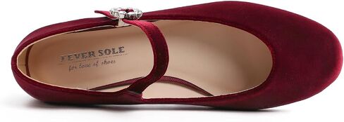 حذاء FEVERSOLE النسائي Mary Jane Fashion بمقدمة مربعة وإبزيم سهل الارتداء in Kuwait
