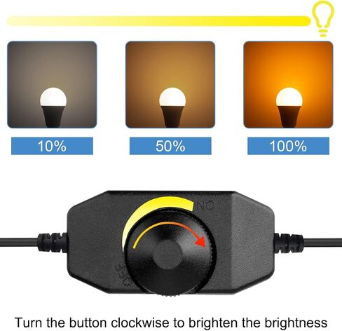 DKARDU LED Strip Lights Dimmer Switch USB Female to Male Cable with Dimmable Rotary Switch Controller 5V LED Rope Light Switch Adjustable Switch, 2 PCS in Saudi Arabia