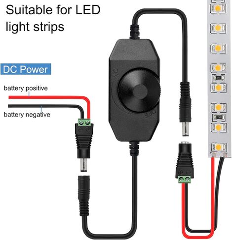 DKARDU LED Strip Lights Dimmer Switch USB Female to Male Cable with Dimmable Rotary Switch Controller 5V LED Rope Light Switch Adjustable Switch, 2 PCS in Saudi Arabia