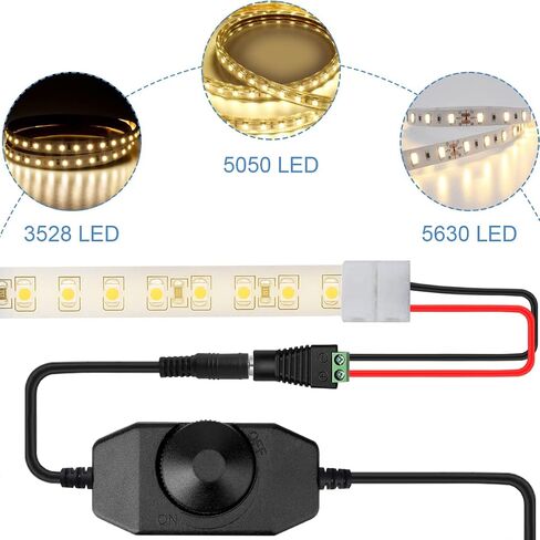 DKARDU LED Strip Lights Dimmer Switch USB Female to Male Cable with Dimmable Rotary Switch Controller 5V LED Rope Light Switch Adjustable Switch, 2 PCS in Saudi Arabia