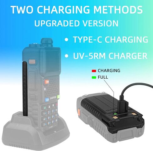 BAOFENG UV-5RM Battery,2500mah Type-c Charging Upgrade Li-ion 7.4V Battery UV-5RH Pro UV-5G Plus GM-5RH 5RM Replacement/Spare Two-Way Radio Batteries (2Pack) in Saudi Arabia