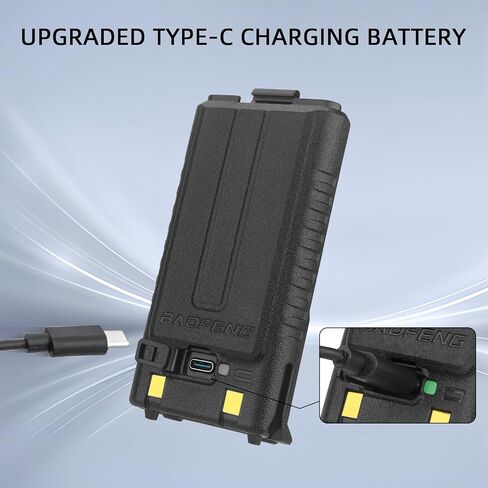 BAOFENG UV-5RM Battery,2500mah Type-c Charging Upgrade Li-ion 7.4V Battery UV-5RH Pro UV-5G Plus GM-5RH 5RM Replacement/Spare Two-Way Radio Batteries (2Pack) in Saudi Arabia