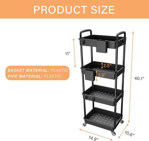 3 Tier Rolling Utility Cart with Drawer,Rolling Storage Cart,Storage Cart for Kitchen,Bathroom,Living Room,Storage Organizer with Iron Wheels(Green) in Saudi Arabia